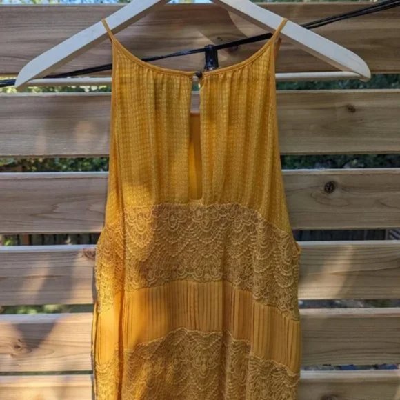 HD in Paris sleeveless yellow midi dress M - Picture 5 of 8